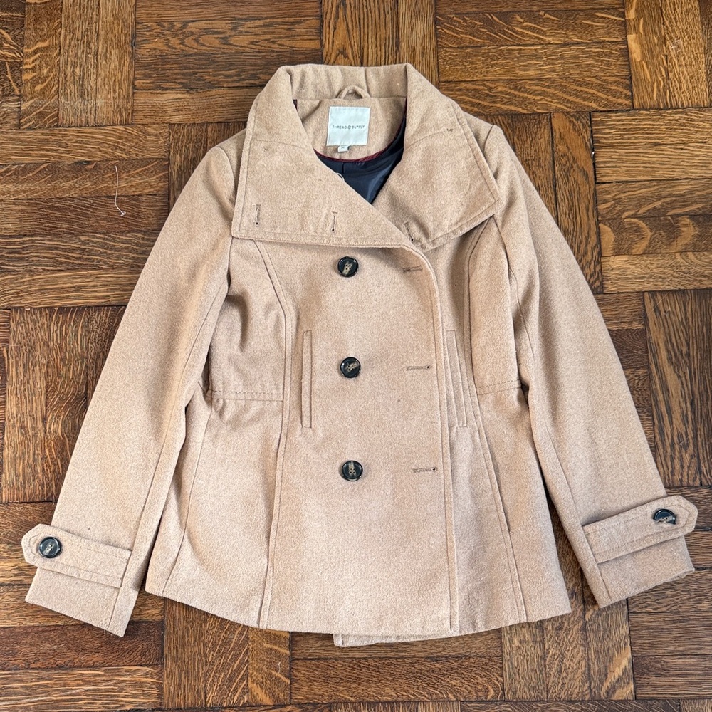 Thread & Supply Tan Outerwear with Black Accents